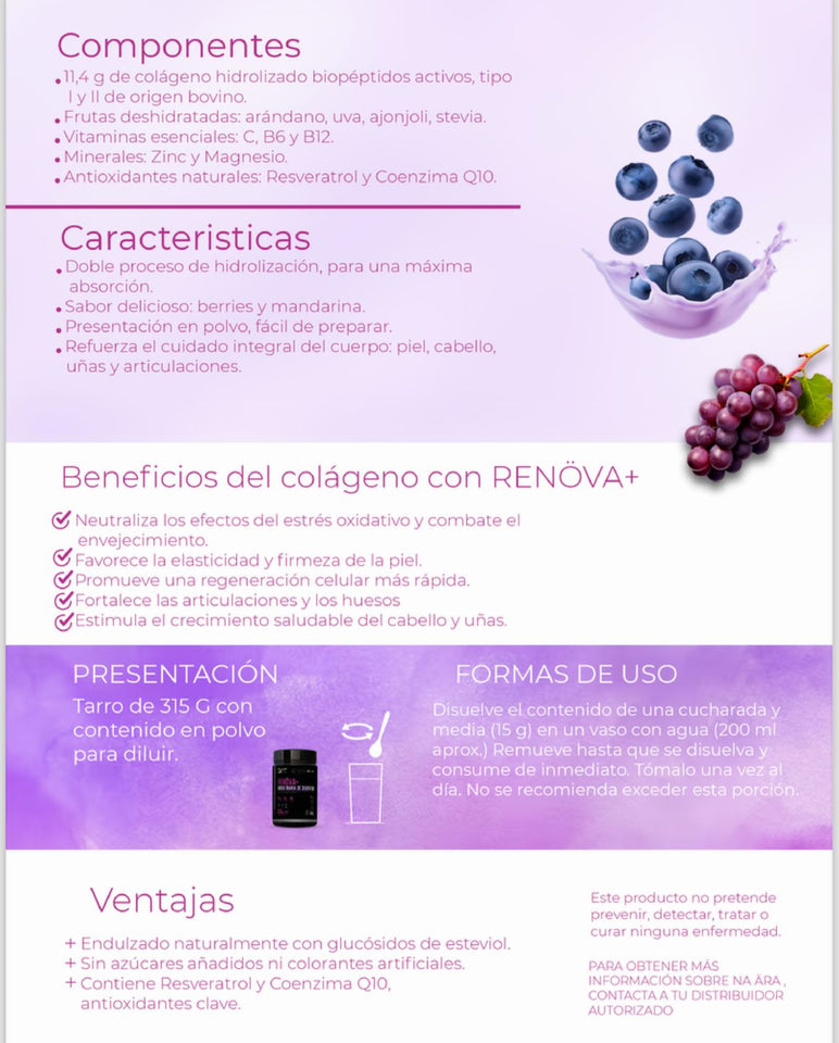 COLAGENO RENÖVA+ DOSIS DIARIA DE JUVENTUD 315g